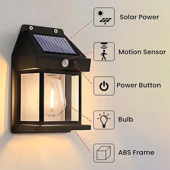 Solar Motion Sensor Outdoor Wall Light